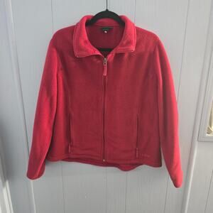 L.L.Bean Fleece Jacket Women’s XL – Full Zip Red Outdoor Classic